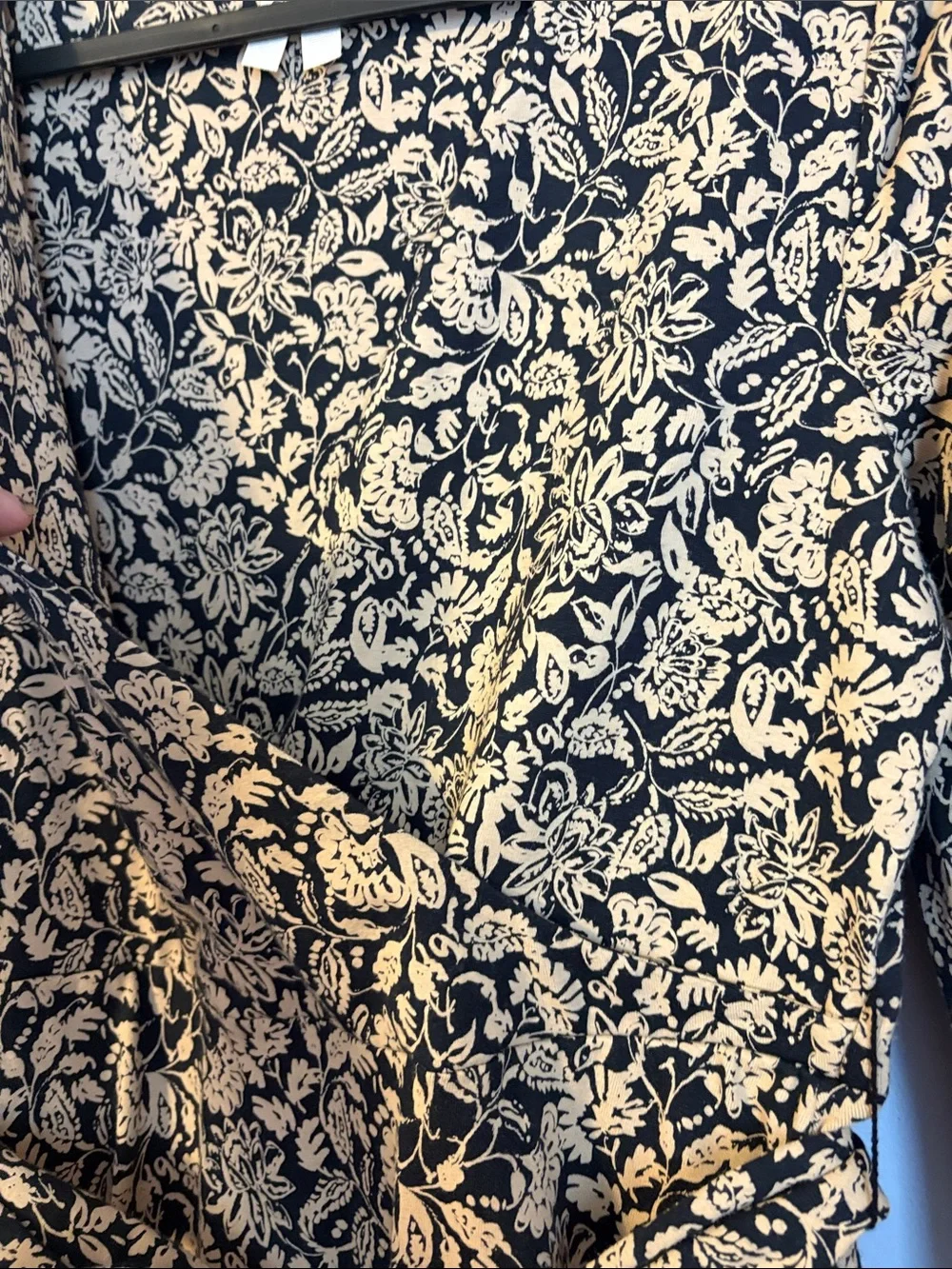 Pact Paisley Blossoms Black Fit & Flare Organic Cotton Dress size M